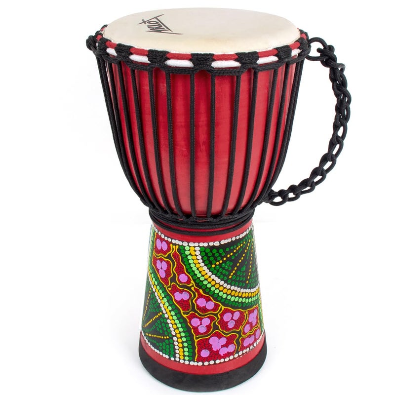 AKLOT Djembes Drum AKLOT African Drum Hand-Painted 10'' x 20'' Mahogany Goatskin Drumhead for Adults Starter Beginners - Image 1